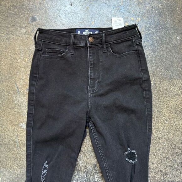 Hollister Black Curvy Ultra High Rise Super Skinny Classic Stretch Jeans Sz 1R - Picture 3 of 13